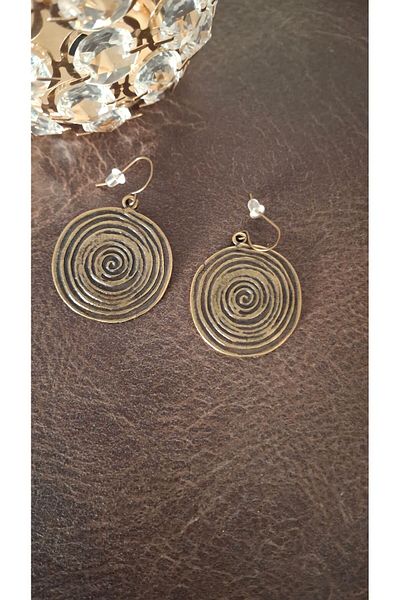 azra takı tasarım Authentic Bohemian Coffee Color Cast Dangle Women's Earrings