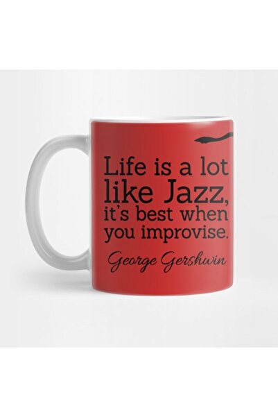 TatFast الحياة مثل الجاز - كوب Gershwin Quote، هدية، مهر، عرض