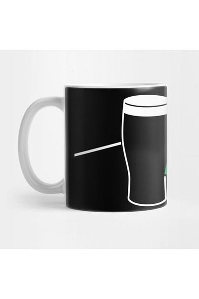 TatFast تصميم Guinness Pint باللون الأسود - كوب للهدايا والمهر والعرض