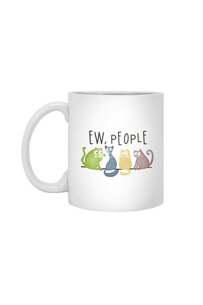 Fizello Ew, People - Colorful Cat White Mug, Gift, Dowry, Presentation Holder