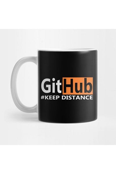 TatFast Github Keep Distance Mug, Gift, Dowry, Presentation Holder