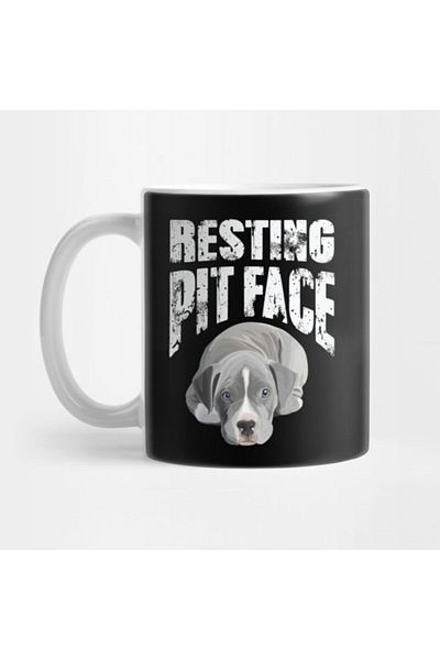 TatFast Resting Pit Face| Funny Pitbull Dog Lover Vintage Gift Mug