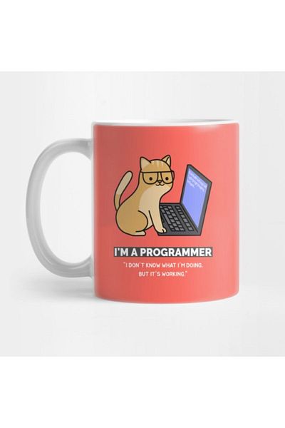 TatFast I'M a Programmer - Cat Edition - Orange Cup Gift Dowry Presentation