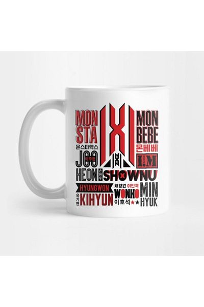 TatFast كوب Monsta X Font Collage 2، هدية، مهر، حامل عرض