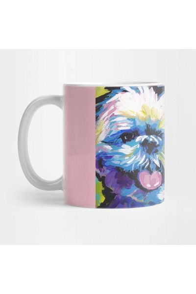 TatFast كوب Shih Tzu Bright Colorful Pop Dog Art، هدية، مهر، عرض