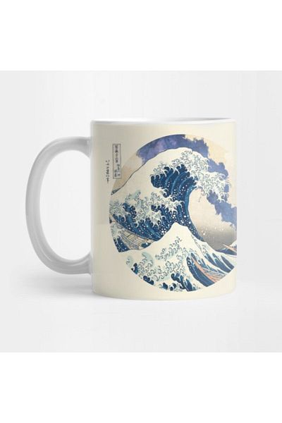 TatFast Fuji Mount Kanagawa Great Wave Eruption - هدية / مهر / كوب للعرض