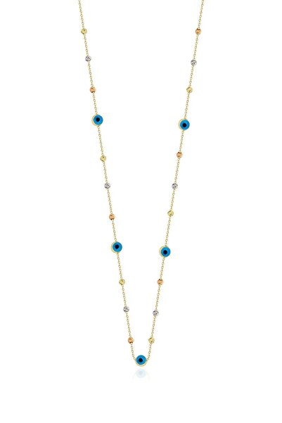 Fiyonk Kuyumculuk 14 Ayar Altın Nazarlık Dizisi Dorikalı Kolye