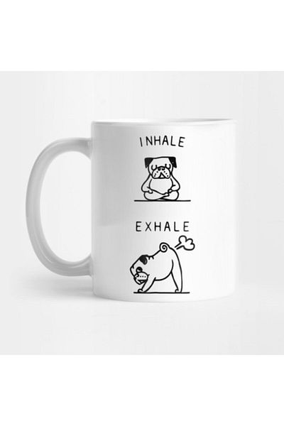 TatFast كوب هدية لعشاق الصلصال - Inhale Exhale