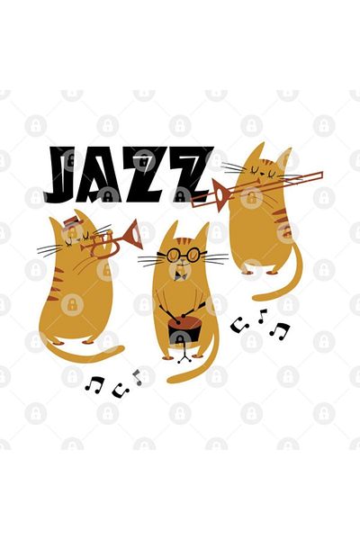 TatFast Cats Playing Jazz Music Trophy, Gift, Dowry, Presentation