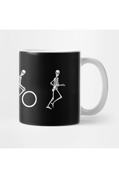 TatFast كأس الهيكل العظمي Triathlon Triathlete بتصميم مضحك