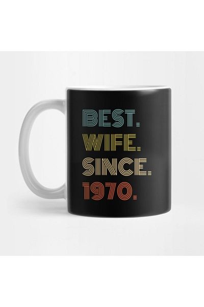 TatFast 49th Wedding Anniversary, Best Wife Since 1970, For Wife, From Husband, Vintage Retro Mug