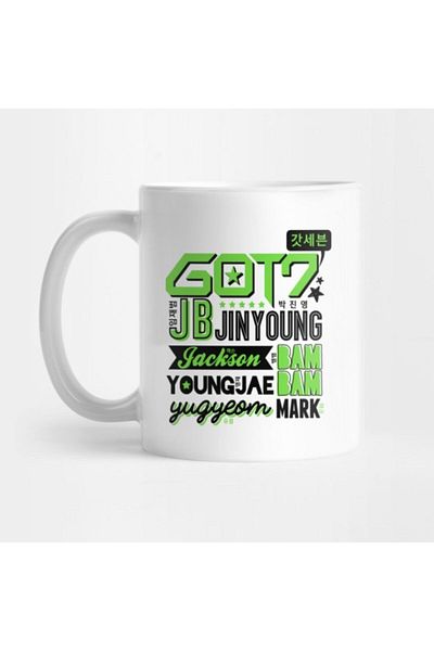 TatFast Got7 Font Collage 2 كوب، هدية، مهر، حامل عرض
