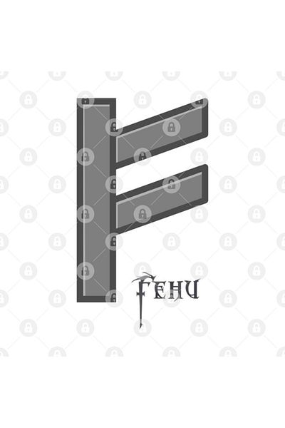 TatFast Fehu Rune Mug, Gift, Dowry, Presentation Holder