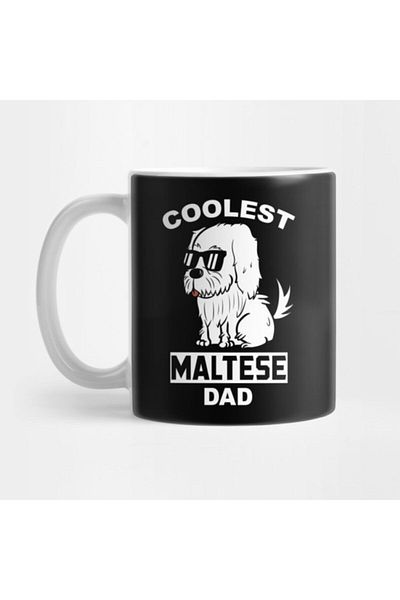 TatFast كوب Coolest Maltese Dad، هدية، مهر، حامل عرض