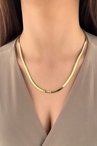Fiyonk Kuyumculuk 14 Ayar Altın Italyan Ezme Kolye Zincir 4,30 Mm