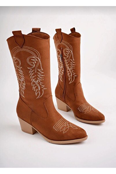 FİLOTA KADIN KOVBOY ÇİZME SUET NAKIŞLI