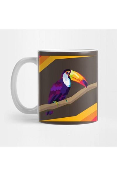 TatFast Colorful Tukan Birds in Pop Art Design Mug, Gift, Dowry, Presentation Holder