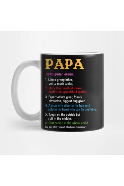 TatFast كوب للرجال من Papa Perfect Definition، هدية، مهر، عرض