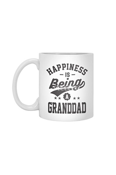 Fizello Happiness Is Being A Granddad - هدية تي شيرت أبيض، هدية كوب، مهر، عرض