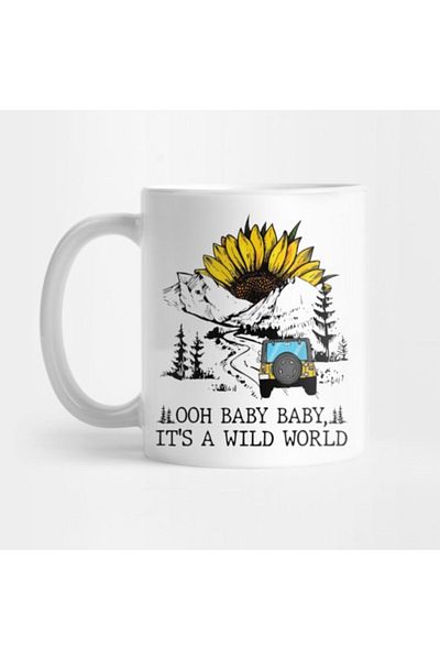 TatFast كوب زهرة الشمس من Ooh Baby It's A Wild World للتخييم والحياة