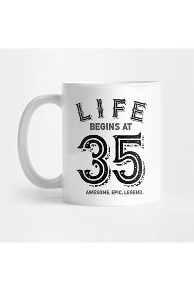 TatFast Life Begins At 35 كوب، هدية، مهر، عرض