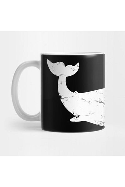 TatFast Black Whale Printed Mug, Gift, Dowry, Presentation Holder