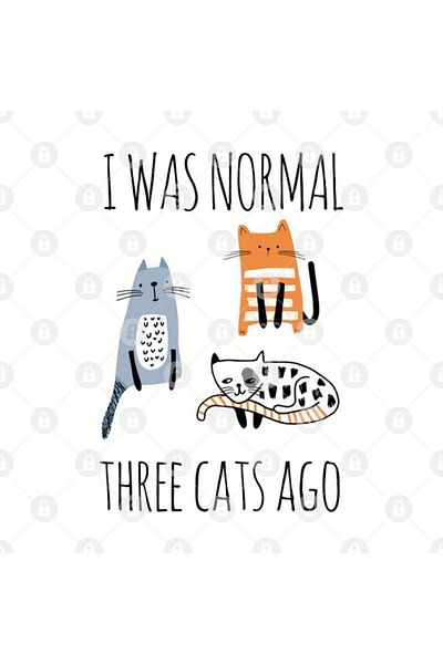 TatFast كوب هدية من I Was Normal Three Cats Ago Funny Cats Art تي شيرت Cat Mom Kitty لمحبي القطط