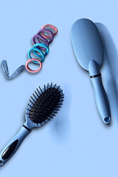 TAKIŞTIR Σετ χτένας και κούμπωμα σε μπλε χρώμα