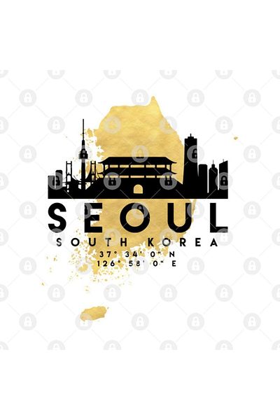 TatFast Seoul South Korea Skyline Map Art Mug, Gift, Dowry, Presentation Holder