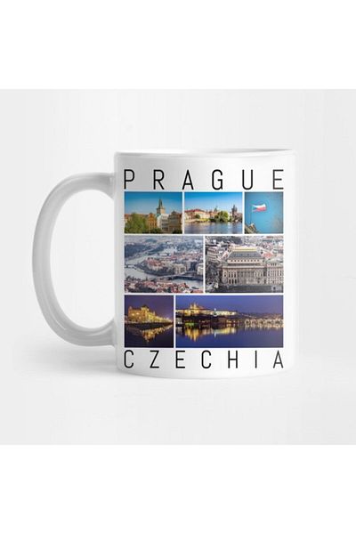 TatFast Prague Czechia Famous Sights Gallery Souvenir Mug, Gift, Dowry, Presentation Holder