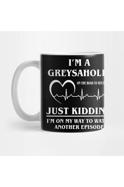 TatFast كوب Greys Anatomy Design Im A Greysaholic - هدية، مهر، عرض
