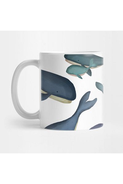 TatFast Cute Little Whale Pod Print Mug, Gift, Dowry, Presentation Holder