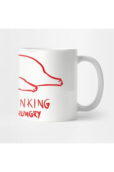 TatFast كوب هدايا مضحك للقطط من Overthinking And Hungry
