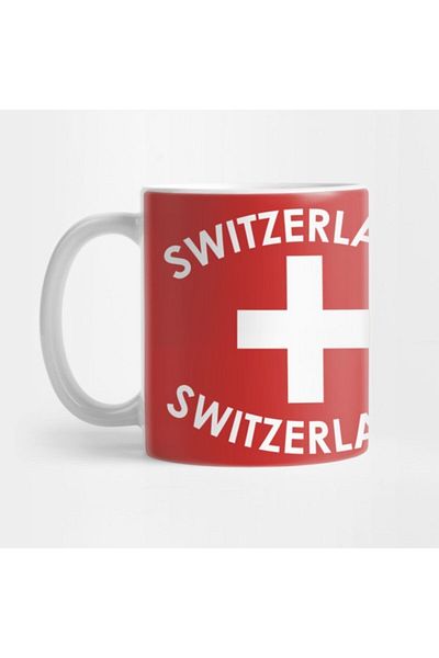 TatFast I Love Switzerland - كوب ذو علم سويسري بسيط، هدية وعرض