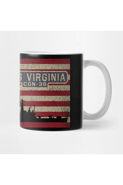 TatFast كوب هدية Uss Virginia Cgn-38 من Missile Cruiser USA ذو العلم الأمريكي