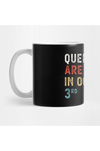 TatFast Queens Are Born in October 03 Rd Vintage Retro Birthday Gift Mug
