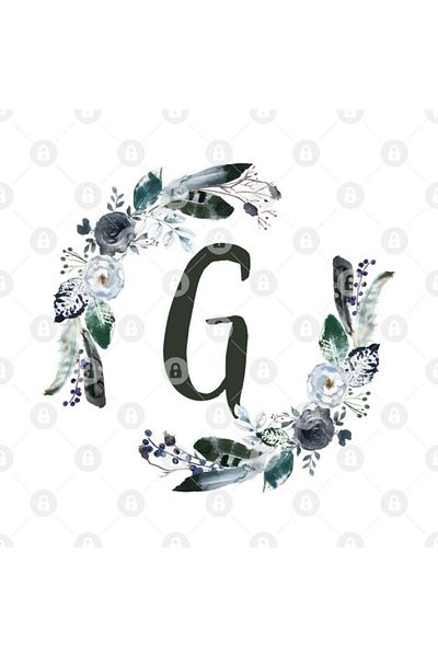 TatFast كوب G Dark Bohemian Floral Monogram - هدية ومهر للعرض