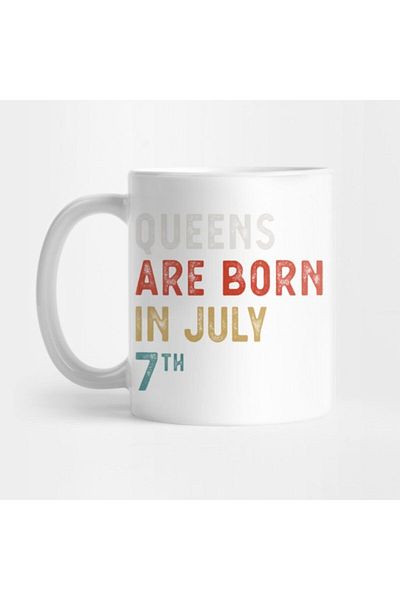 TatFast Queens Are Born In July 07 Th Vintage Retro Birthday Gift Mug