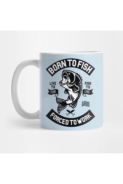 TatFast كوب من Born To Fish Forced To Work، هدية، هدية، هدية