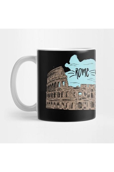 TatFast كوب فني من Rome Coliseum - هدية وعرض