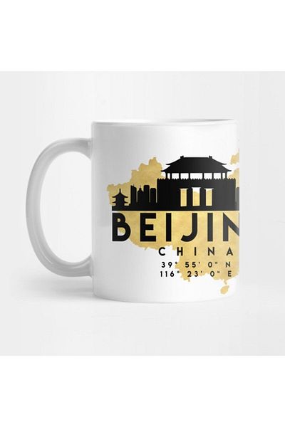 TatFast Beijing China Skyline Map Art Mug, Gift, Dowry, Presentation Holder