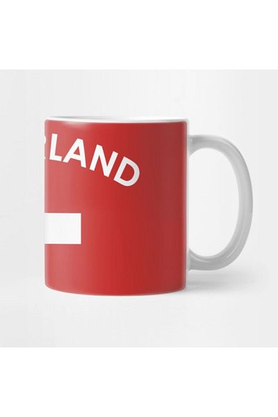 TatFast I Love Switzerland - Minimalist Swiss Flag Mug, Gift and Presentation