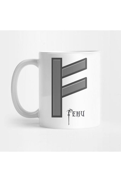 TatFast Fehu Rune Mug, Gift, Dowry, Presentation Holder