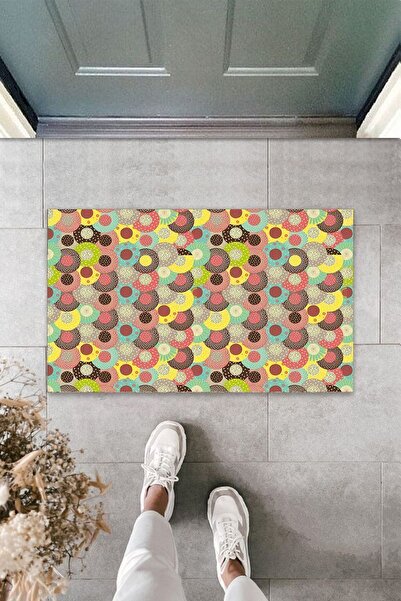 Dormot Home Imprimare digitală multifuncțională Cercuri multicolore Covoraș d...