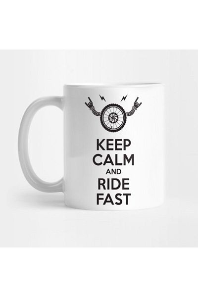 TatFast كوب Keep Calm And Ride Fast، هدية، مهر، عرض