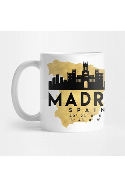 TatFast Madrid Spain Skyline Map Art Trophy, Gift, Dowry, Presentation Holder
