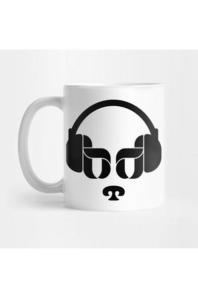 TatFast Dog with Headphone Mug, Gift, Dowry, Presentation Holder