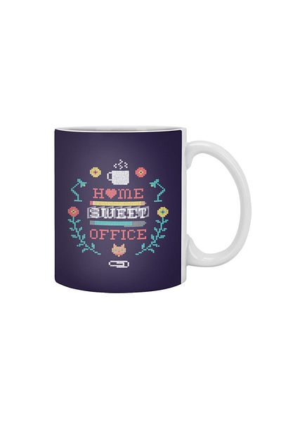Fizello Home Sweet Office - العمل من المنزل، كوب أبيض، هدية، مهر، عرض