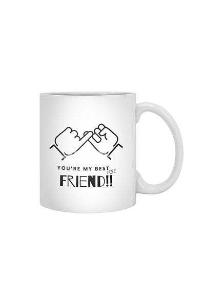 Fizello كوب أبيض من You're My Best Friend، هدية، مهر، عرض