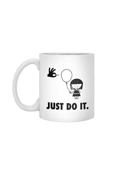 Fizello كوب أبيض من Just Do It Pop The Balloon، هدية، مهر، عرض